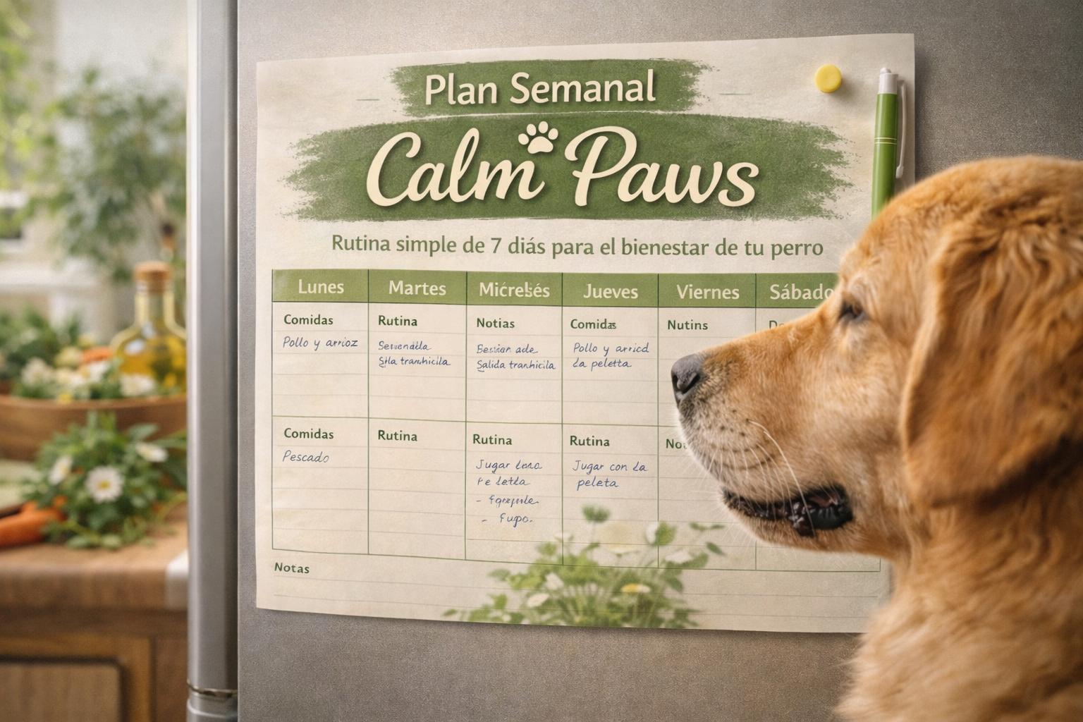 Plano semanal de cuidados na geladeira